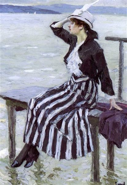 East Wind Oil Painting by Edward Cucuel