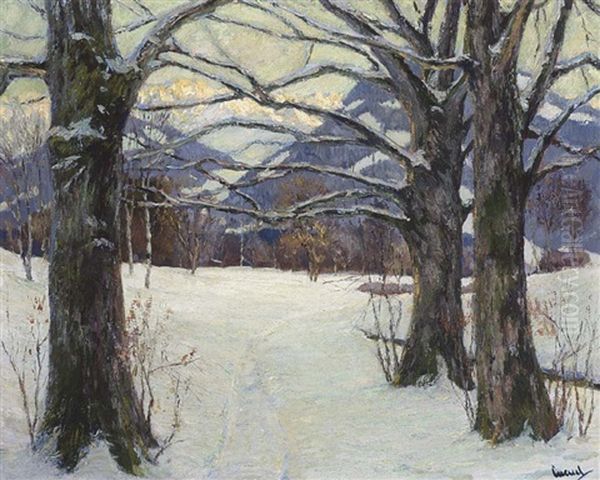 Beschneite Buchen Oil Painting by Edward Cucuel