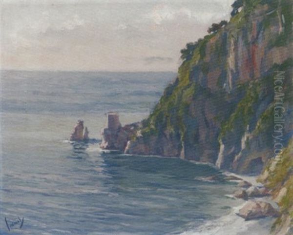 The Saracen Tower, Fornillo, Positano Oil Painting by Edward Cucuel