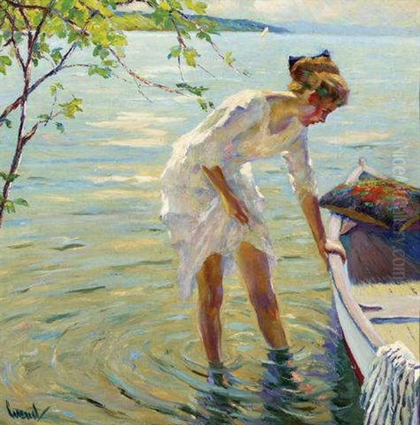 The Boat Oil Painting by Edward Cucuel