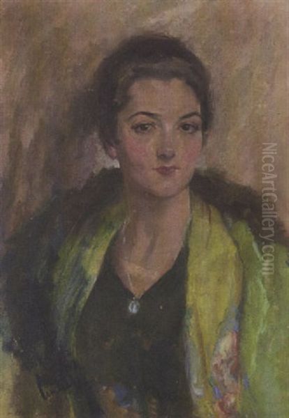 Portrat Elisabeth Meinhold Oil Painting by Edward Cucuel