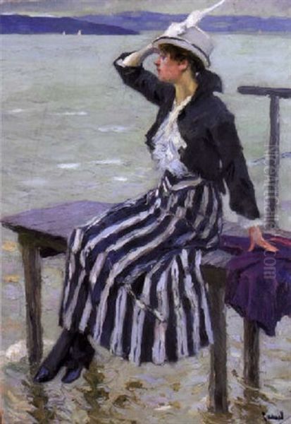 East Wind Oil Painting by Edward Cucuel