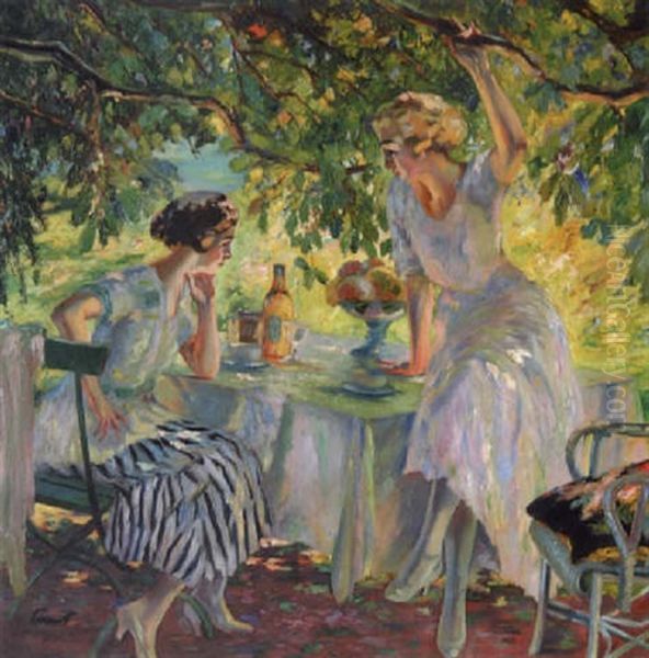 Afternoon Tea Oil Painting by Edward Cucuel