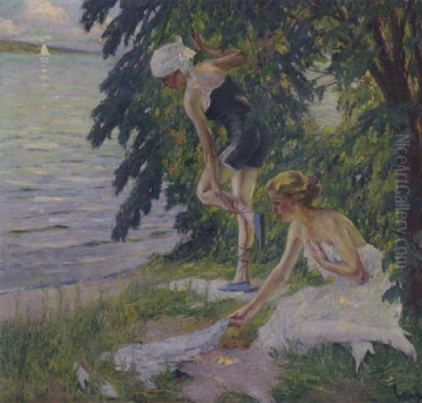 Hochsommer Oil Painting by Edward Cucuel