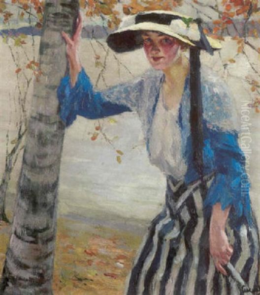 Am Ufer Oil Painting by Edward Cucuel