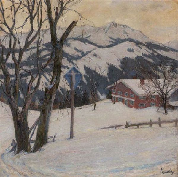 Winterstille Oil Painting by Edward Cucuel