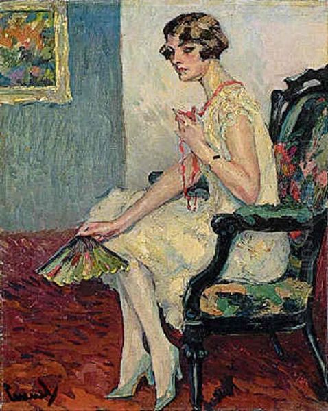 The Flapper (madchenportrat) Oil Painting by Edward Cucuel