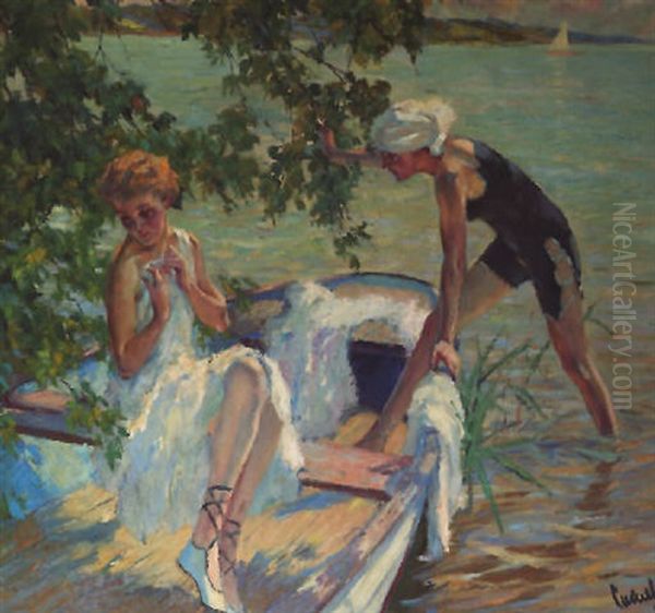 Badende Madchen Oil Painting by Edward Cucuel