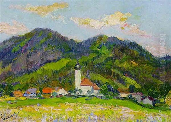 Dorf Bichl Bei Kochel Oil Painting by Edward Cucuel