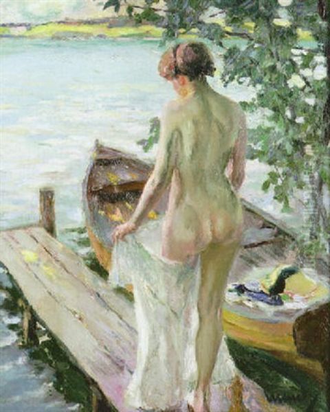 Am Steg Oil Painting by Edward Cucuel