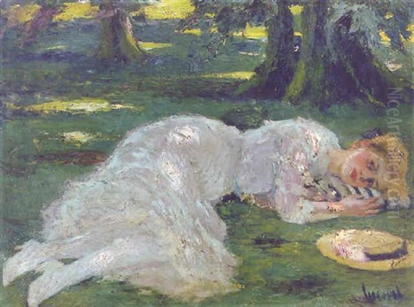 Siesta Oil Painting by Edward Cucuel