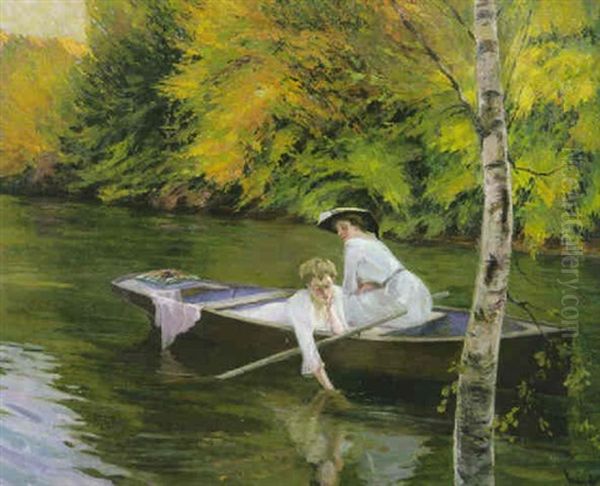 Bootspartie Oil Painting by Edward Cucuel