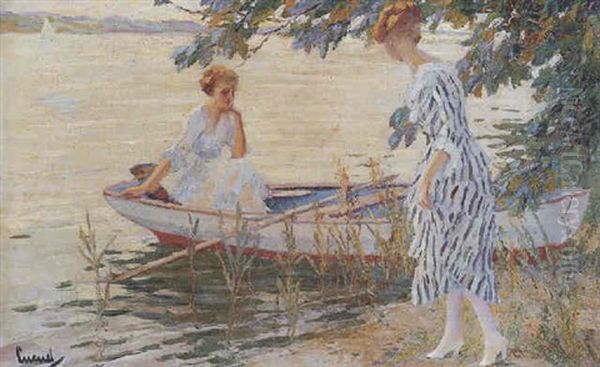 Am Ufer Oil Painting by Edward Cucuel