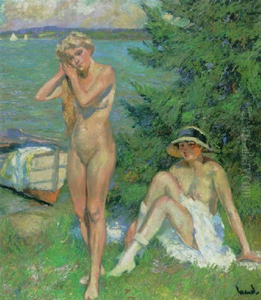 Nach Dem Bade Oil Painting by Edward Cucuel