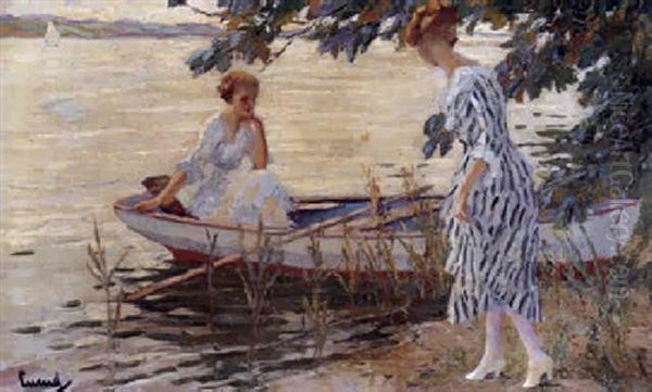 Am Ufer Oil Painting by Edward Cucuel