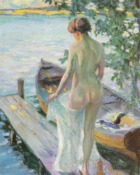 Am Steg Oil Painting by Edward Cucuel