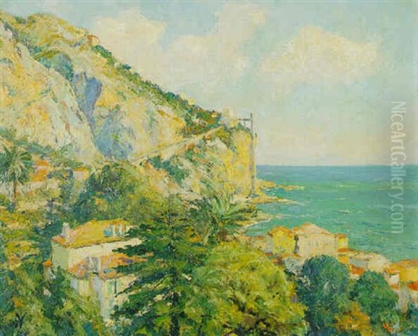 Kustenlandschaft Bei Menton Oil Painting by Edward Cucuel