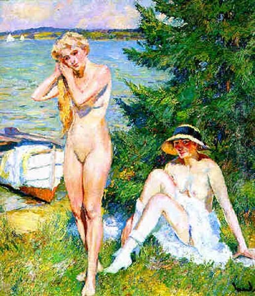 Nach Dem Bade Oil Painting by Edward Cucuel