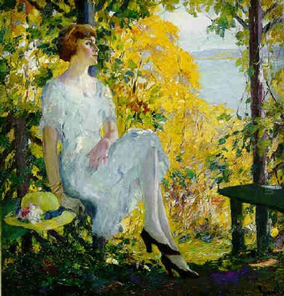 Under The Arbor Oil Painting by Edward Cucuel