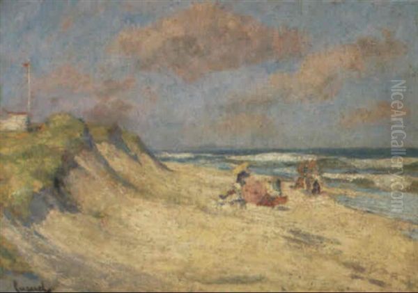 On The Sands Oil Painting by Edward Cucuel