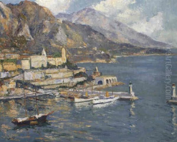 Monte Carlo Oil Painting by Edward Cucuel