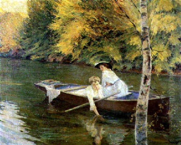 Sonniger Herbsttag Am See Oil Painting by Edward Cucuel