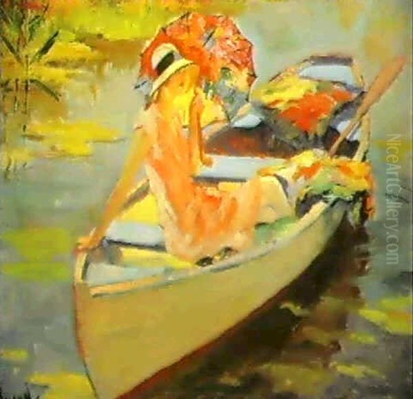 Madchen Im Boot Oil Painting by Edward Cucuel