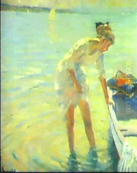 Wasserfreude. Oil Painting by Edward Cucuel