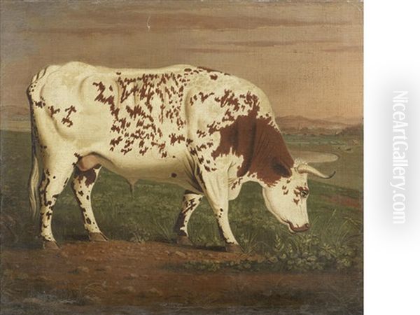 The Blackwell Ox Oil Painting by George Cuitt the Elder