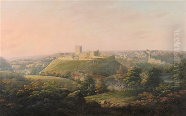 Richmond, Yorkshire Oil Painting by George Cuitt the Elder