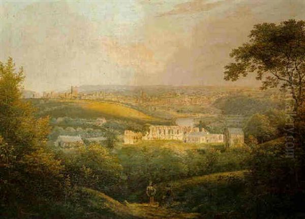 Richmond, Yorkshire Oil Painting by George Cuitt the Elder