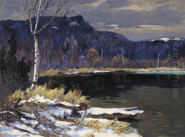 Early Snowfall, Cache River Oil Painting by Maurice Galbraith Cullen