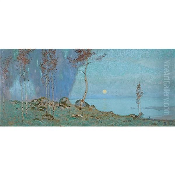 Moonlit Landscape Oil Painting by Maurice Galbraith Cullen