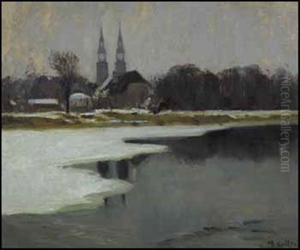 The Church At Sault-au-recollet Oil Painting by Maurice Galbraith Cullen