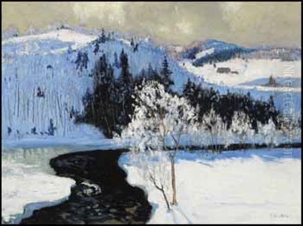 Dark Waters, Winter In The Laurentians Oil Painting by Maurice Galbraith Cullen