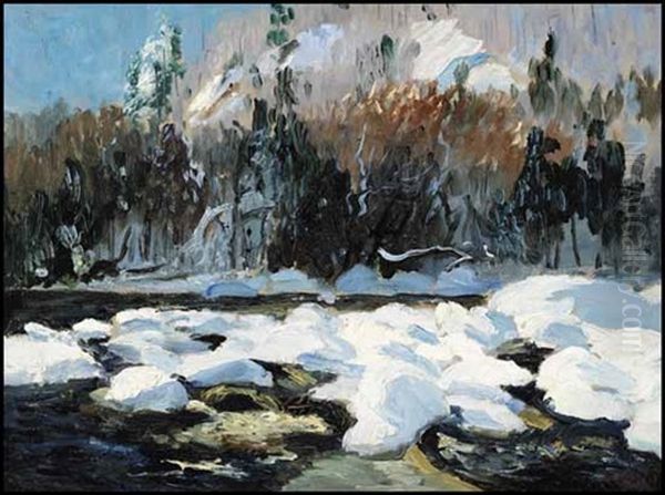 North River Near St. Margaret's, Pq Oil Painting by Maurice Galbraith Cullen