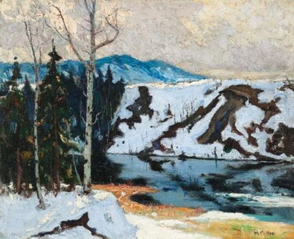 Winter Break Up Oil Painting by Maurice Galbraith Cullen