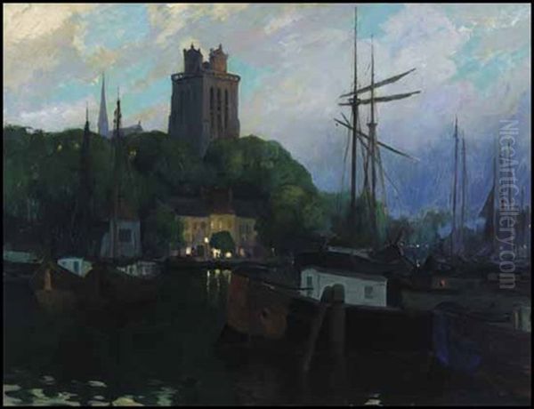 Dordrecht At Twilight Oil Painting by Maurice Galbraith Cullen