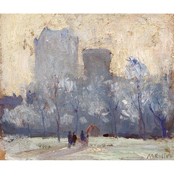 Dominion Square With St. George's Church & C.p.r. Station In The Background, Montreal Oil Painting by Maurice Galbraith Cullen