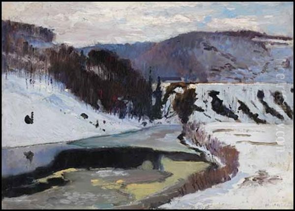 A March Afternoon, Laurentians, North River Oil Painting by Maurice Galbraith Cullen