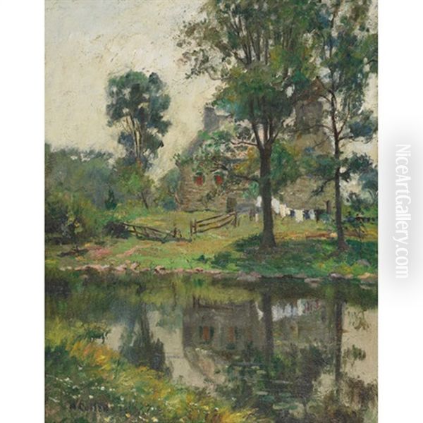 Effet D'eau D'un Ancien Manoir De St. Eustache Oil Painting by Maurice Galbraith Cullen