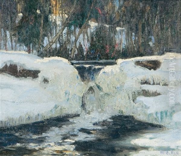 Little Waterfall On The Cache River Oil Painting by Maurice Galbraith Cullen