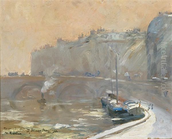 Pont St-michel, Paris Oil Painting by Maurice Galbraith Cullen