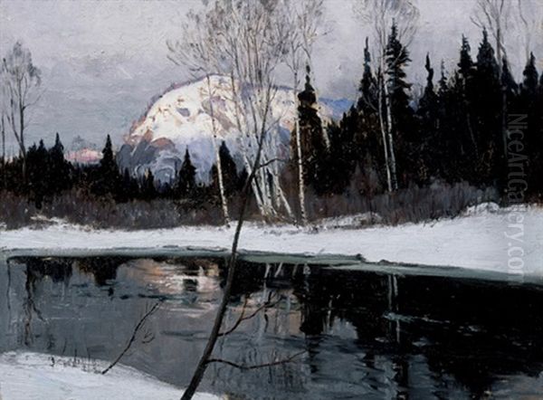 Winter In The Laurentians Oil Painting by Maurice Galbraith Cullen