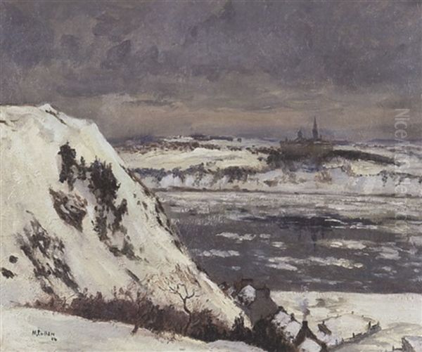 View Of Levis From Quebec City In Winter Oil Painting by Maurice Galbraith Cullen