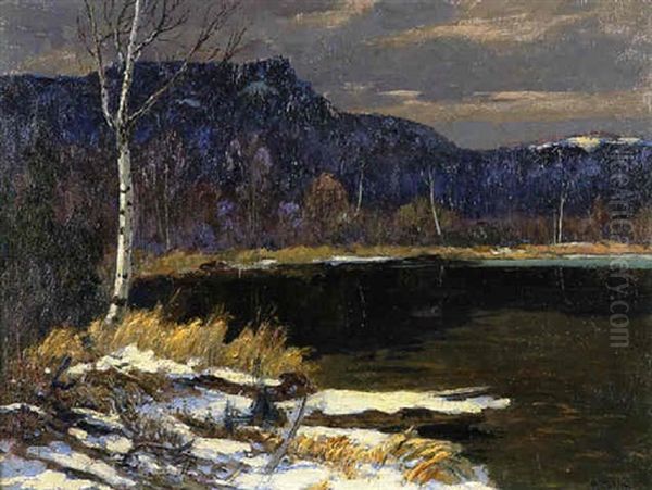 Early Snowfall, Cache River Oil Painting by Maurice Galbraith Cullen