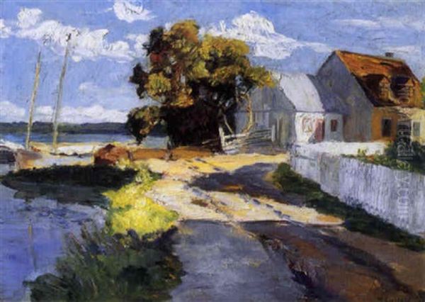 The Wharf At St. Jochim Oil Painting by Maurice Galbraith Cullen