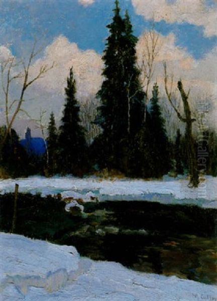 Rapids In The North River Oil Painting by Maurice Galbraith Cullen