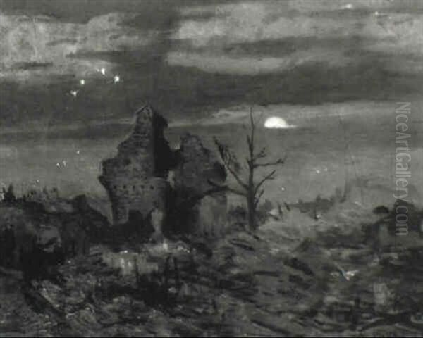 Moonlight Over The Battlefield Oil Painting by Maurice Galbraith Cullen