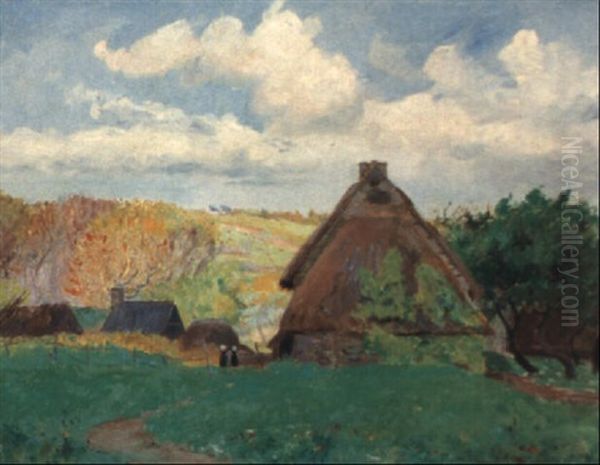 Farm In Brittany Oil Painting by Maurice Galbraith Cullen